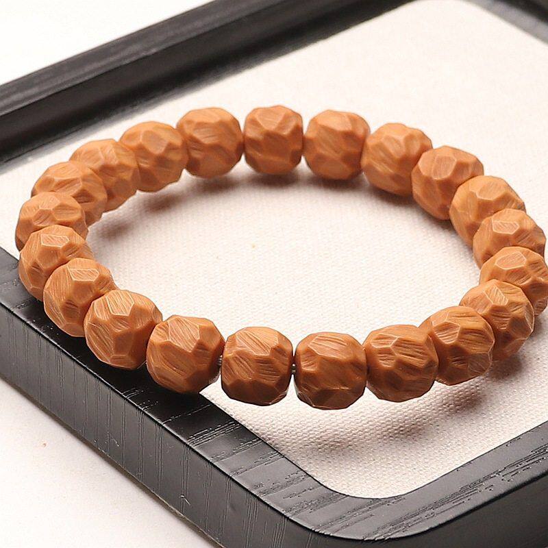 高油性手工雕刻刀痕奶酪老型无相手串猴头桃核文玩把件直切龙鳞男