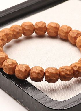 高油性手工雕刻刀痕奶酪老型无相手串猴头桃核文玩把件直切龙鳞男