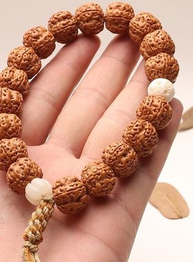 原籽树王爆肉小金刚菩提子手串配饰男士文玩佛珠手持单圈盘玩手链