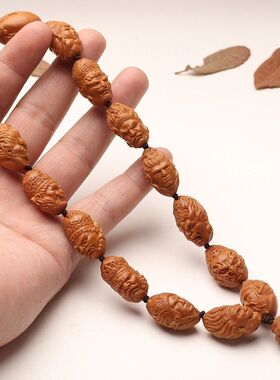 天然橄榄核神话封神榜手持长串核雕文玩哼哈二将韦陀闻太师橄榄胡