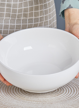 陶瓷9英寸大碗家用汤碗大码酸菜鱼大盆碗纯白釉下彩餐具大号面碗