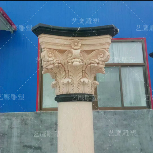 欧式风罗马柱摆件大理石