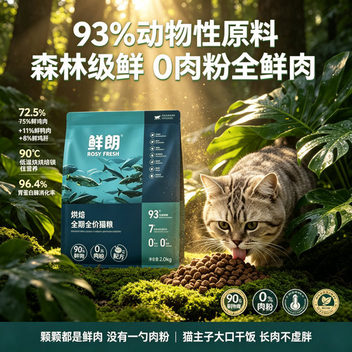 鲜朗低温烘焙猫粮无谷专用软便