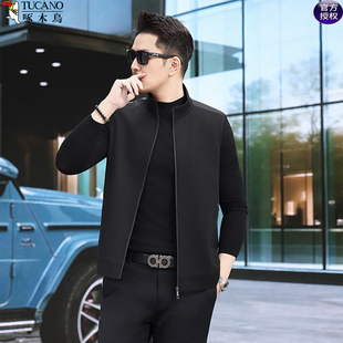 啄木鸟立领拉链背心男休闲春秋季马甲外穿纯色无袖轻薄款坎肩外套