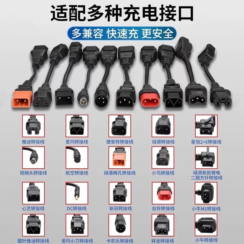 电瓶车充气泵转换器电动车转换线通用迷你转接头充电器插座输出孔
