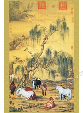 雷诺瓦进口益智玩具/八骏图/郎世宁/1008片纸质拼图现货