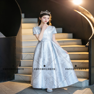 少女童小提琴大提琴音乐会演奏钢琴演出晚礼服儿童古筝长款公主裙