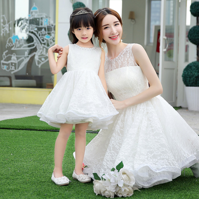 时尚母女连衣短裙日常生日表演影楼摄影拍照礼服亲子装婚礼酒会