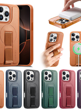 适用于 苹果iPhone16+ 15+ 14 13 12 Pro Max 16e 手机壳 素合腕带磁吸壳SHS-01防摔保护套