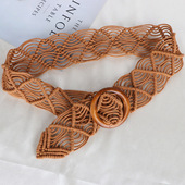 韩国裙带复古编织腰带宽波西米亚装 饰百搭连衣裙时尚 镂空腰封女