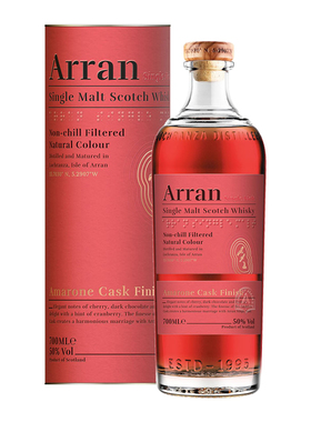 艾伦限量阿玛诺红酒桶单一麦芽苏格兰威士忌洋酒Arran amarone
