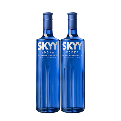 深蓝伏特加蓝天伏特加酒SKYY vodka原味味750ml进口洋酒双支组合