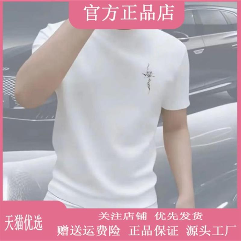 九嘉服饰轻奢潮牌新款百搭T恤男重磅弹力短袖潮流修身半袖纯色