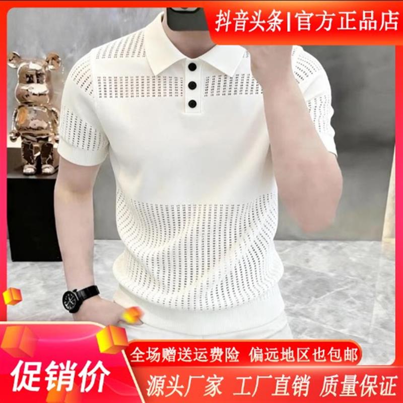 ZJ轻奢服饰专柜新款夏季薄款美式复古衫休闲百搭翻领polo男士T恤