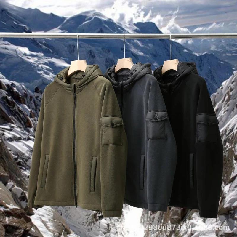鸿运男装服饰 轻奢级 58w0G重磅奥粒绒男士户外冬季加绒连帽外套