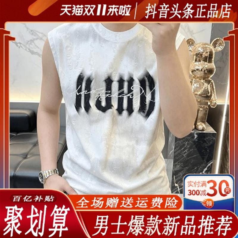 枫善服饰Amphelisia/夏季男士休闲修身个性圆领薄款宽松无袖背心