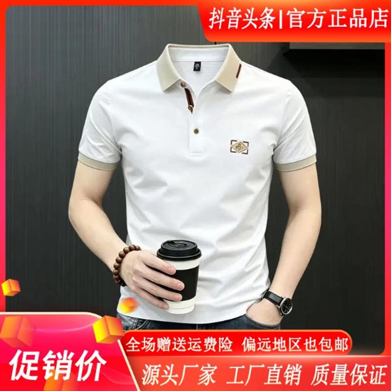 云枢优衣馆LMVQ男士夏季薄款透气翻领短袖POLO衫休闲时尚上衣高T