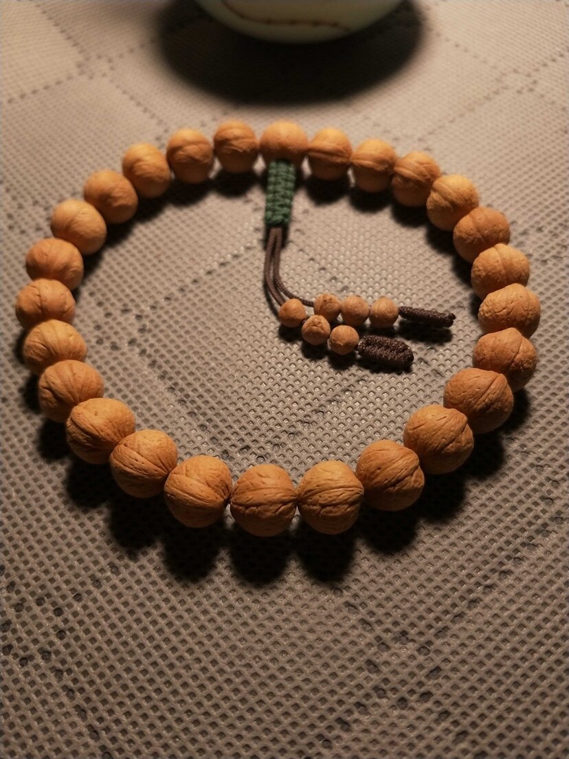 精品 榆叶梅手串 108颗 小桃红手串佛珠 皮质红润 颗颗瓷实 老树