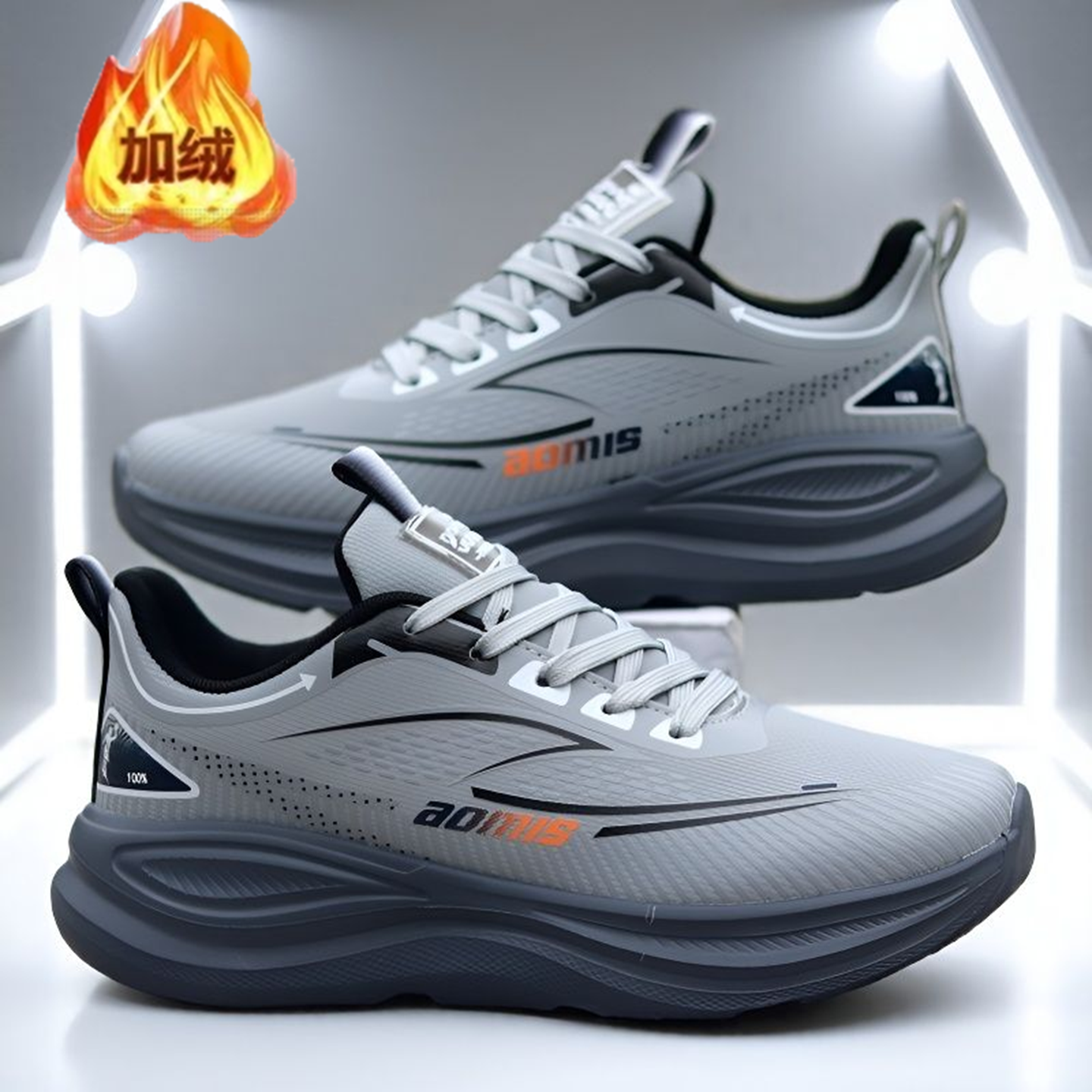 加绒保暖运动鞋中青年防水休闲鞋