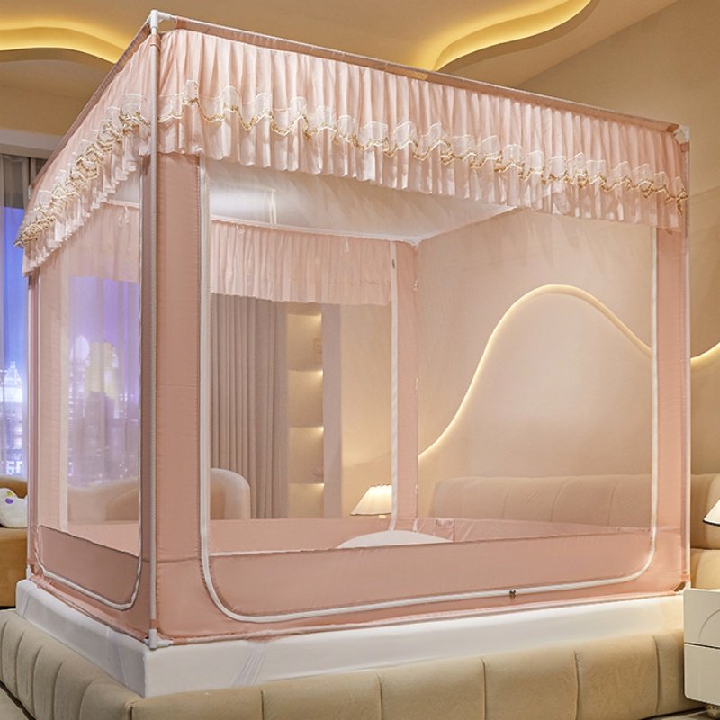 防摔蚊帐家用卧室免安装2026新款婴儿童全罩式拉链纹帐全底蒙古包