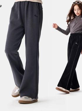 儿童女裤春秋冬女童单裤加绒外裤微喇裤小学生女孩裤子大童喇叭裤