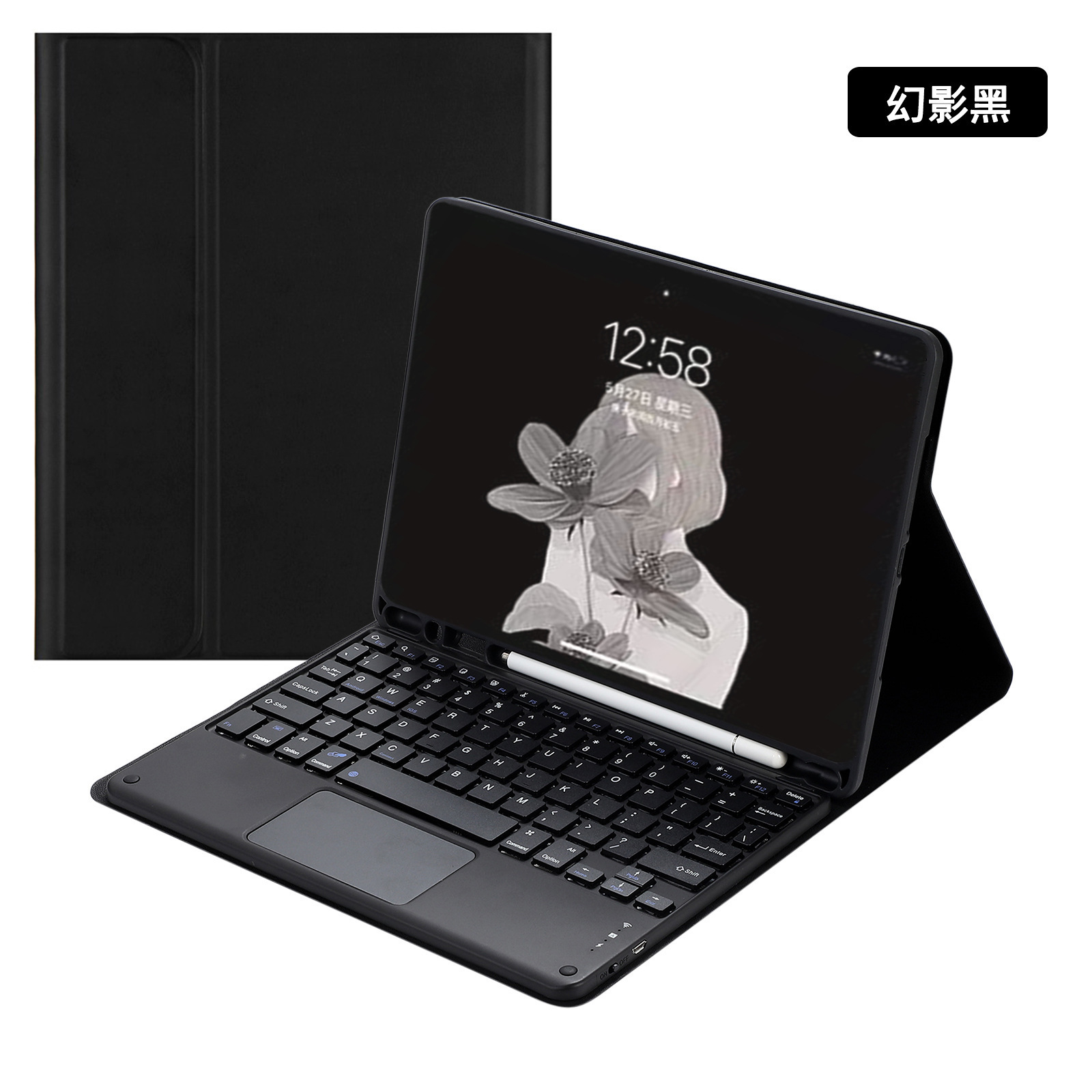 适用于三星S6 lite10.4触控蓝牙键盘P610笔槽T970复古键盘ipad9皮套S8Pius S7Pius 12.4保护套保护壳分体键盘