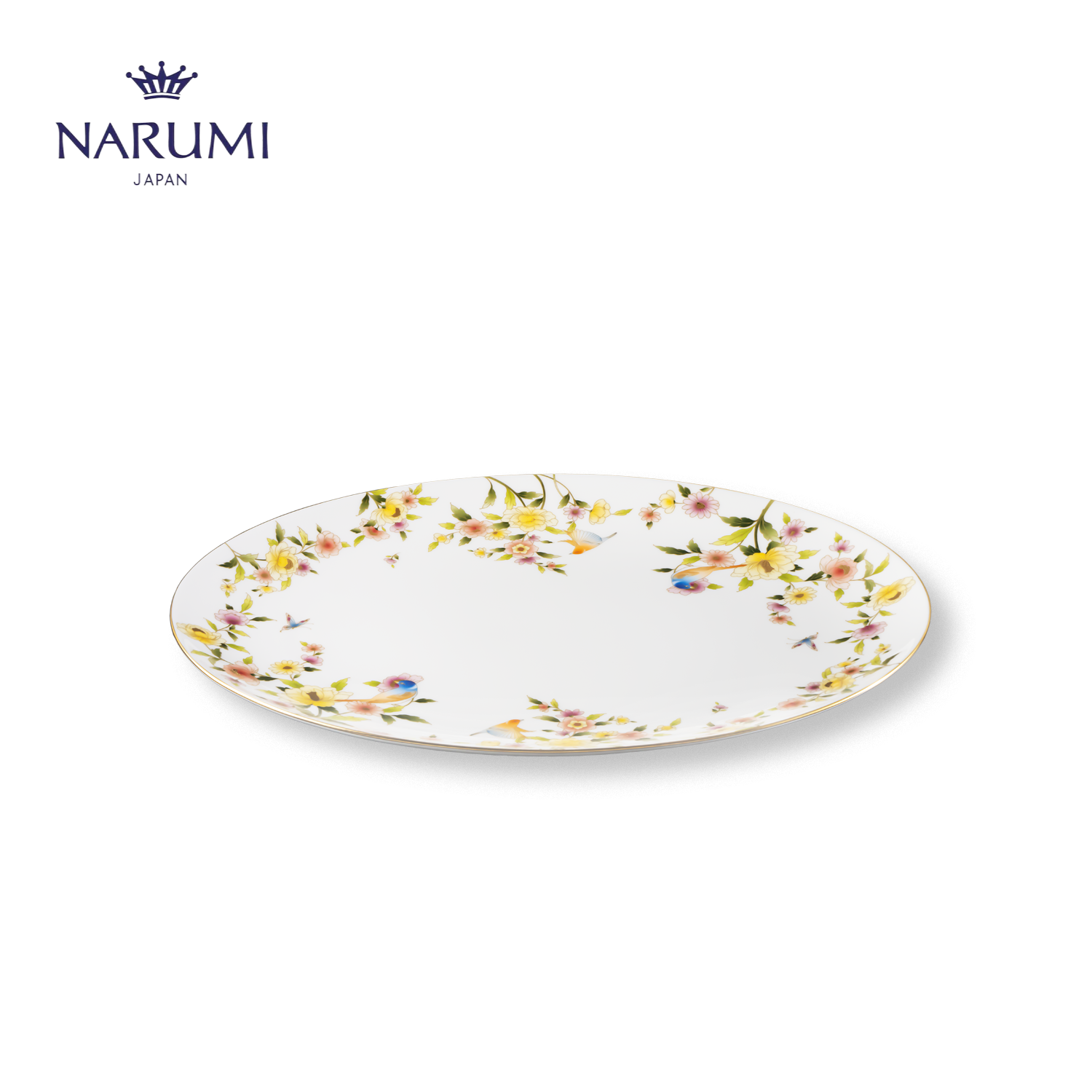 2023新品~日本NARUMI/鸣海RAMAGE 系列骨瓷38cm餐盘鱼盘釉中彩