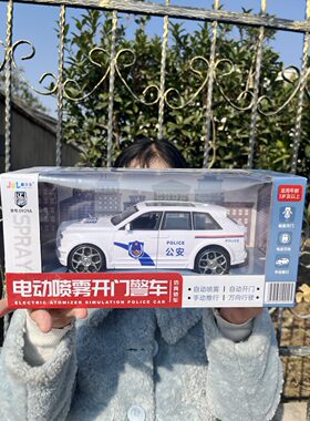 灯光音乐玩具车喷雾警车男孩