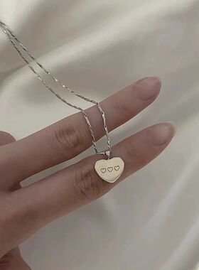 时尚优雅爱心项链轻奢ins小众设计感锁骨链淑女气质配饰