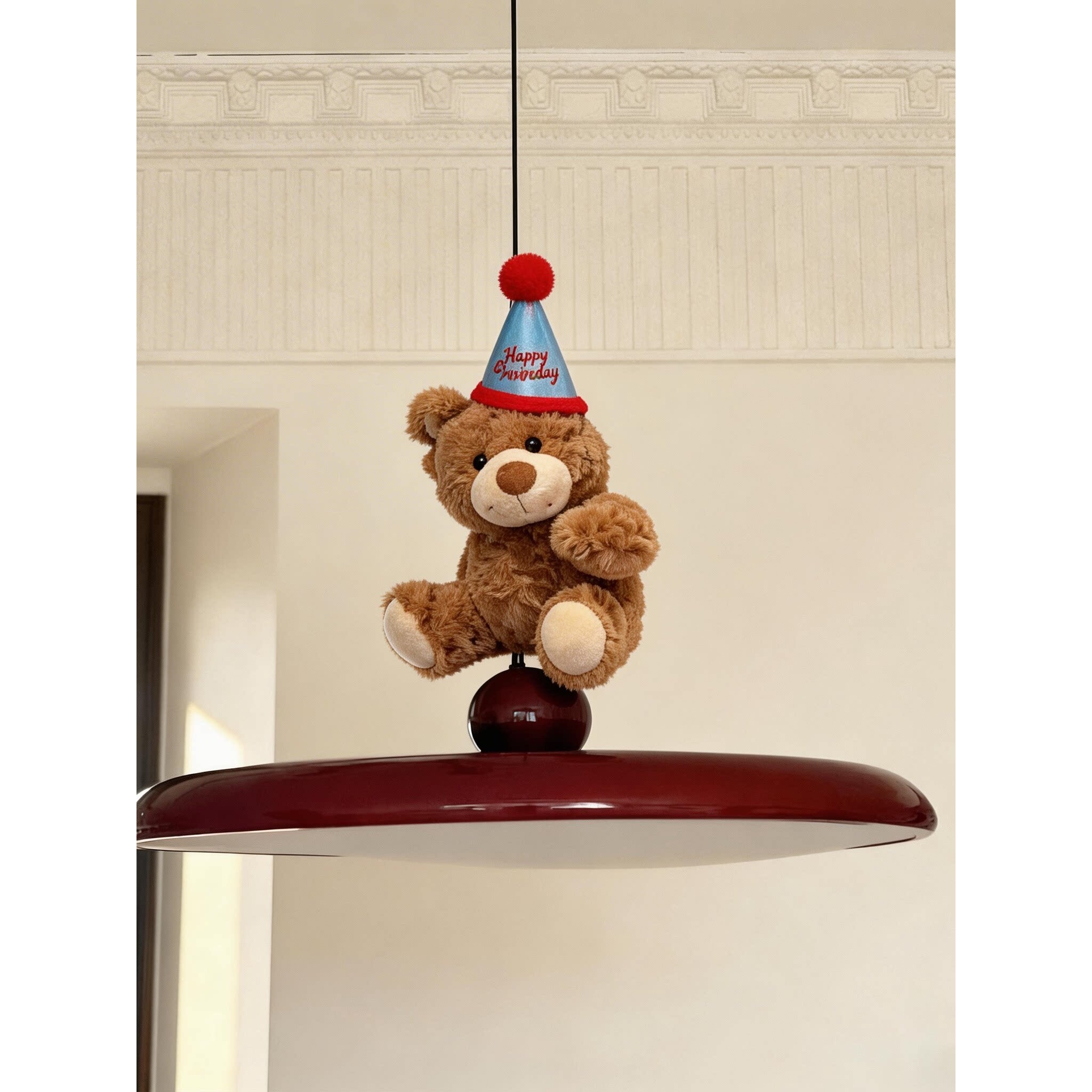 可爱小熊吊灯装饰摆件门把手挂件家用创意装饰品氛围感家居布置