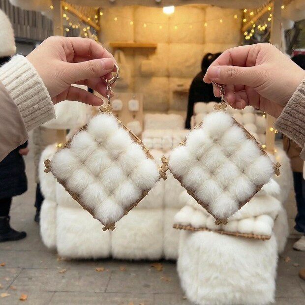 雪白霉豆腐包包挂件新款玩具周边钥匙扣车载装饰送闺蜜朋友小礼物