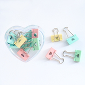 马卡龙镂空爱心长尾夹彩色小夹子可爱文件夹燕尾夹票据书夹