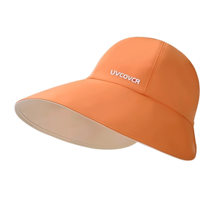 防晒帽女防紫外线大檐夏凉帽空顶双面戴遮阳渔夫帽春季出游太阳帽