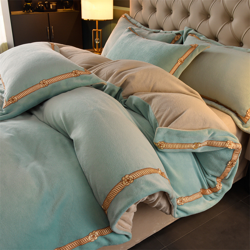 冬季加厚保暖高端牛奶绒四件套