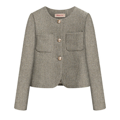 小香风短外套女编织粗花呢CE风