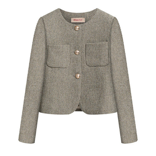 小香风短外套女编织粗花呢CE风