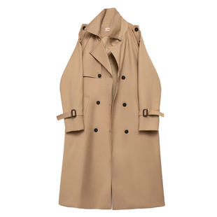 卡其色外套高级感大衣 巨好看超长款 风衣长款 高个子2026春秋新款
