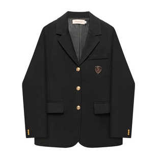 学院风小个子气质西服上衣 高级感韩版 黑色西装 外套女2024春秋新款