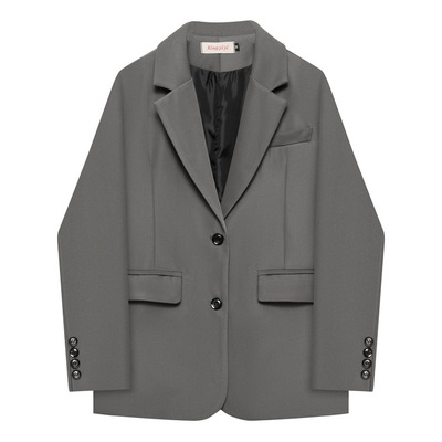 灰色西装外套女春秋高级感