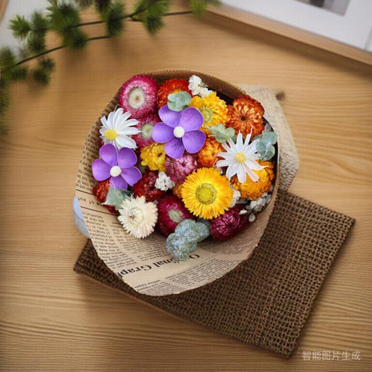 太阳花花束昆明干花真花花束生日花束家具装饰摆件植物干花