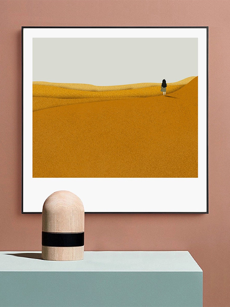 现代简约抽象艺术背影风景装饰画沙发背景墙挂画北欧餐厅卧室墙画
