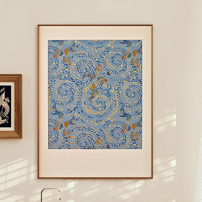 【双鱼呈祥】新中式挂画 画书房挂画 画客厅装饰画 画茶室走廊东