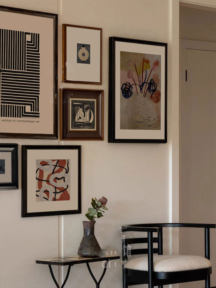 客厅沙发背景墙装饰画壁画欧式覆古风格抽象线条几何不对称入口挂,家居饰品,现代装饰画,淘宝优惠券,粉丝福利购,淘宝优惠卷