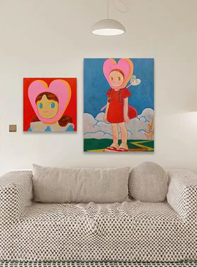 《少女心》ins风治愈系可爱卡通艺术萌物玄关装饰画卧室挂画送礼