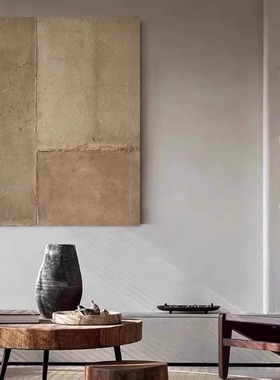 客厅餐厅简约侘寂风现代抽象艺术装饰画侘寂风赤贫风玄关背景壁画