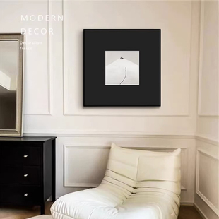 山本昌南黑白极简装饰画软装高级感卧室壁画中古风客厅背景墙挂画