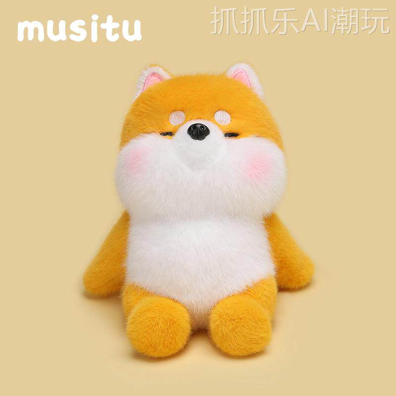 可爱柴犬小狗玩偶桌伴摆件毛绒玩具秋田犬布娃娃手机支架小号公仔