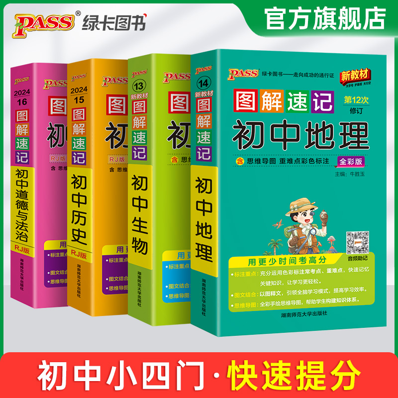 初中小4门地理生物历史道法