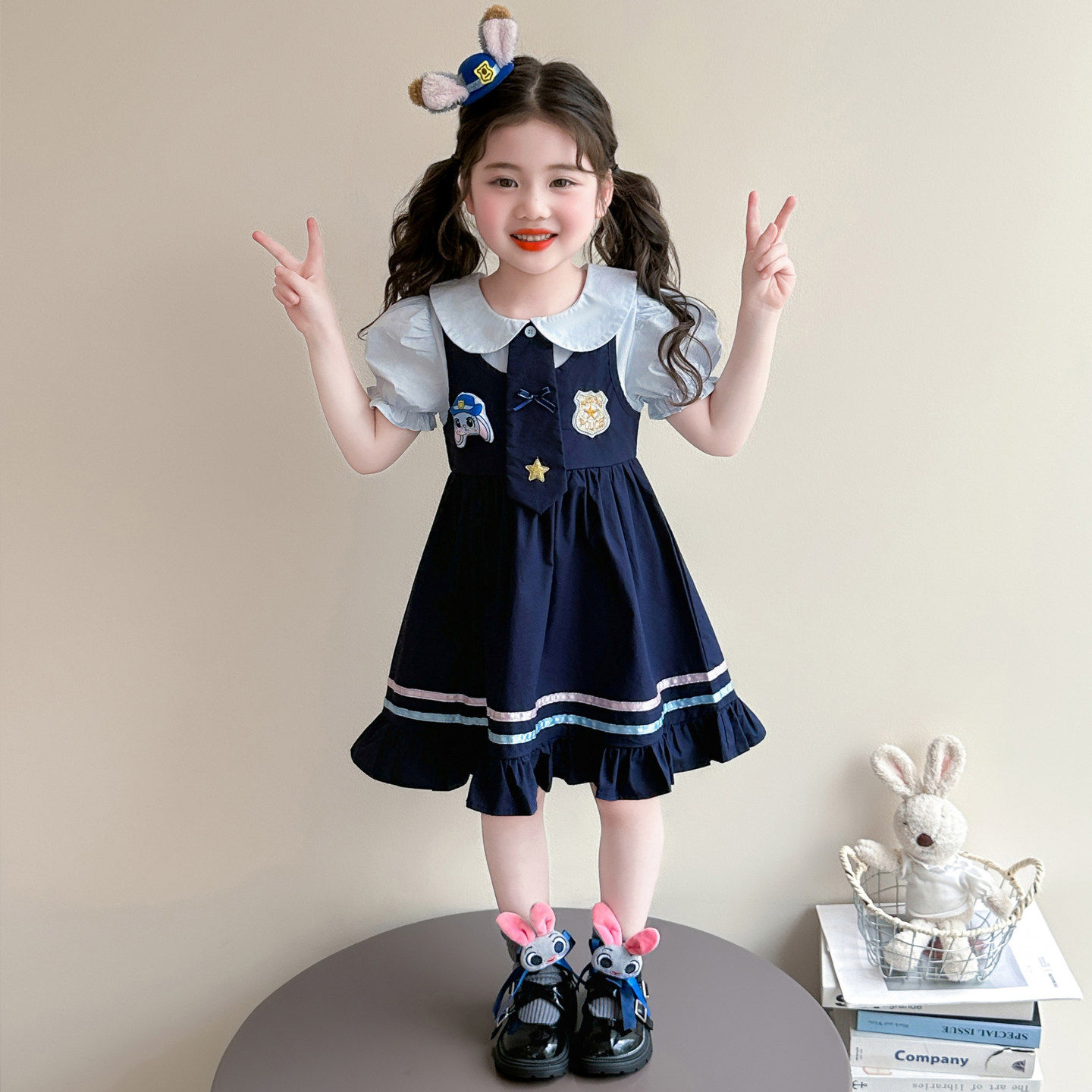欧洲站女童学院风洋装夏
