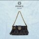 欧洲站POHCE新款 小众复古甜酷风单肩夹子包 几何图案信封形大容量